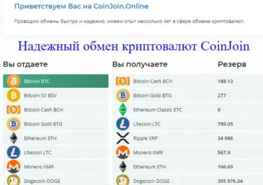 Надежный обмен криптовалют CoinJoin.Online