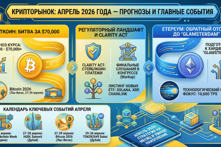 Крипторынок в апреле 2026: Прогнозы, события и новые горизонты